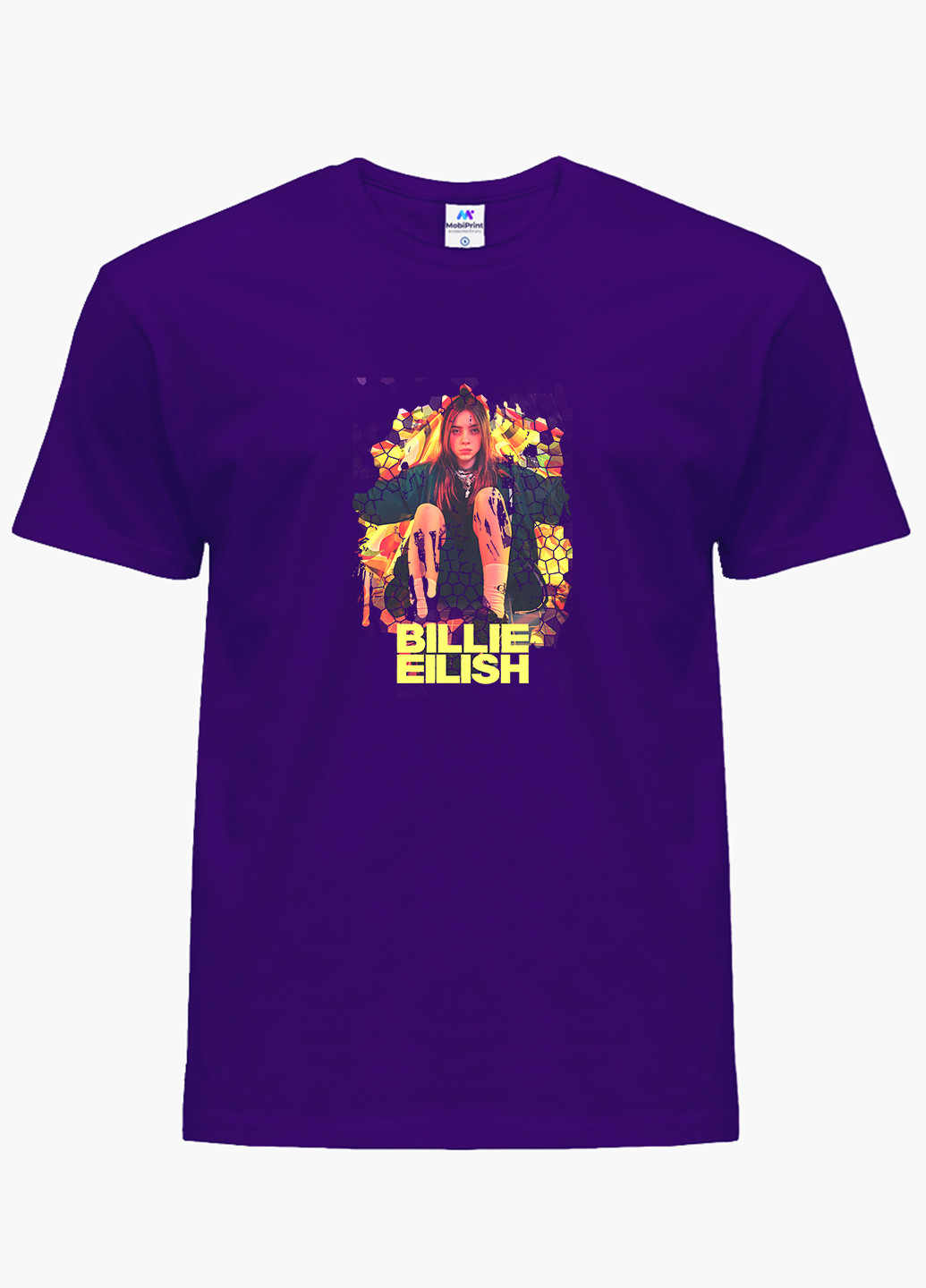Фіолетова демісезонна футболка дитяча біллі айлиш (billie eilish) (9224-1212) MobiPrint