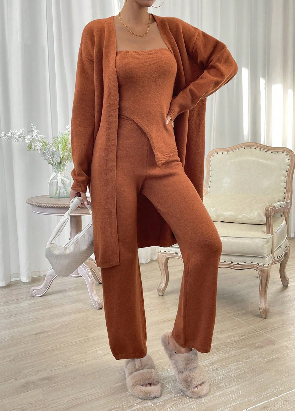 Костюм (топ, кардиган, штани) SHEIN (329532793)