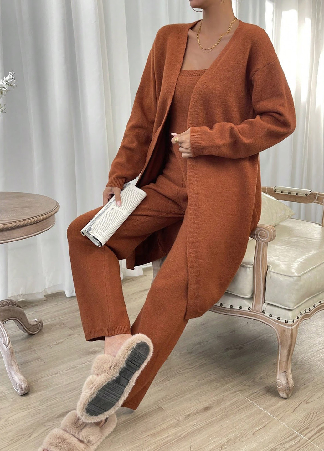 Костюм (топ, кардиган, штани) SHEIN (329532793)