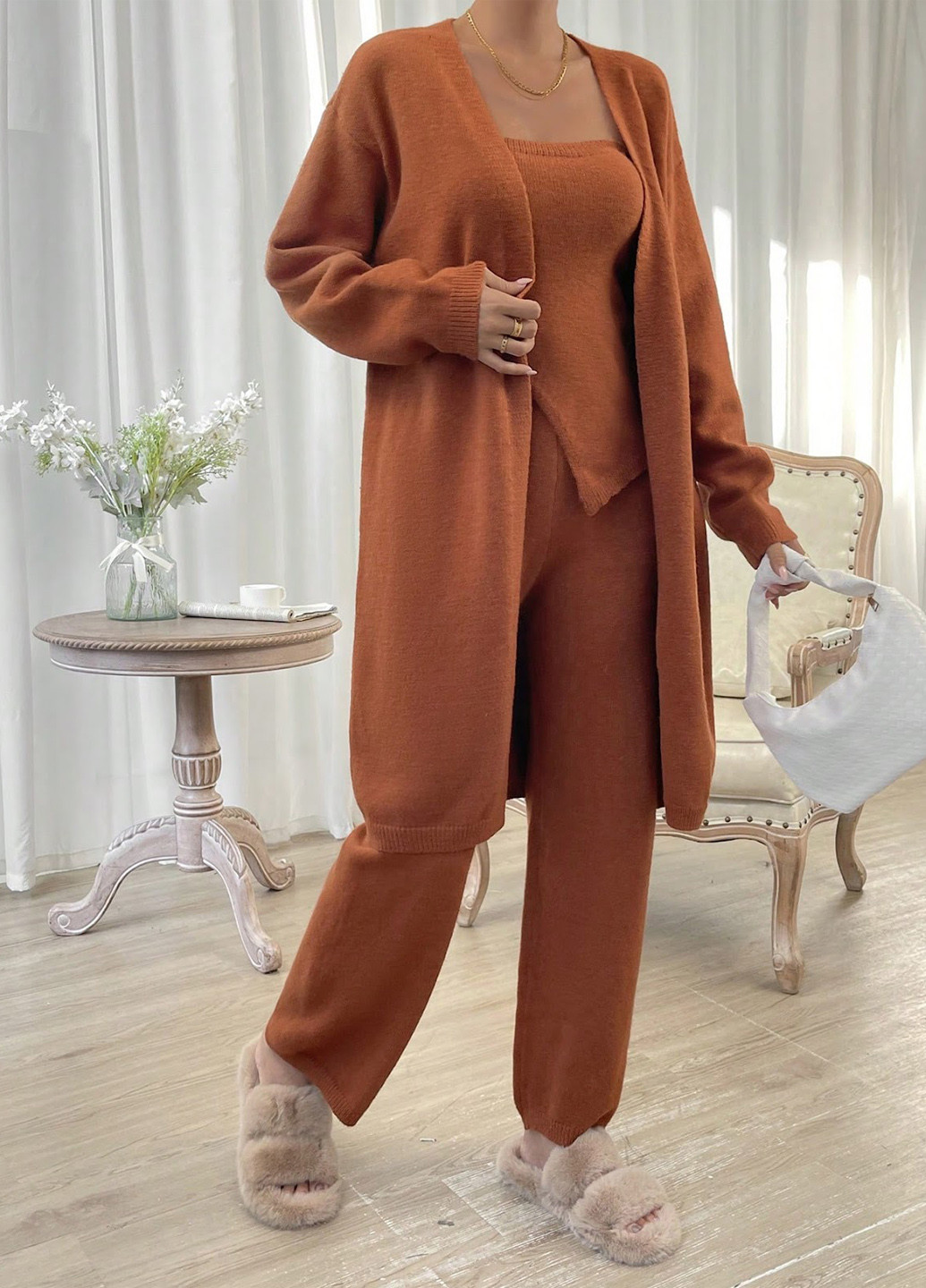 Костюм (топ, кардиган, штани) SHEIN (329532793)