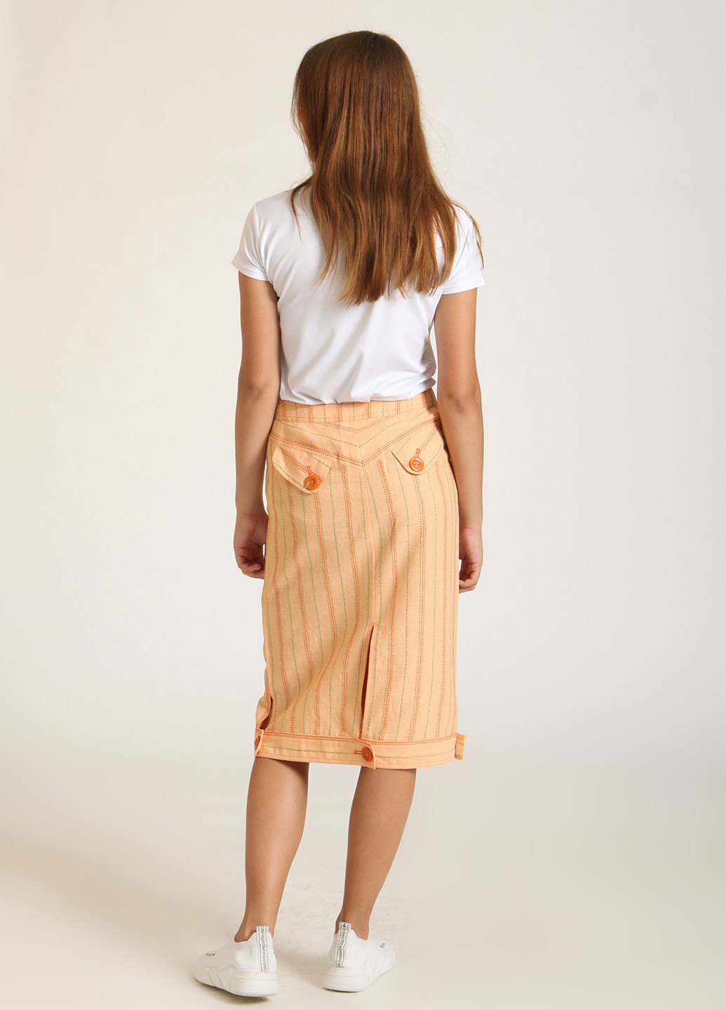 Оранжевая кэжуал в полоску юбка Glance