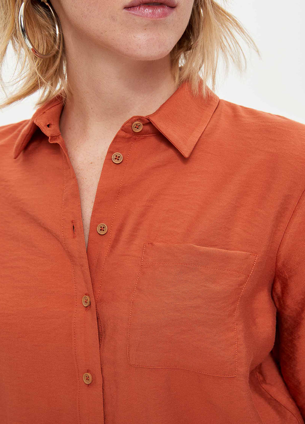 Терракотовая кэжуал рубашка DeFacto