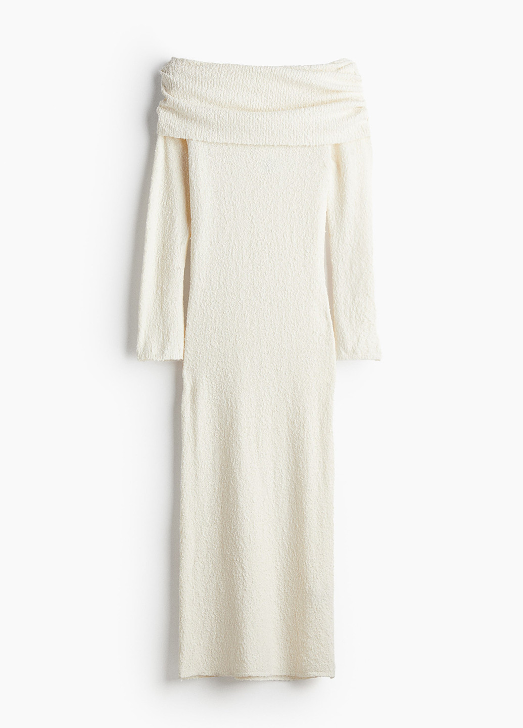 Кремовое кэжуал платье H&M однотонное