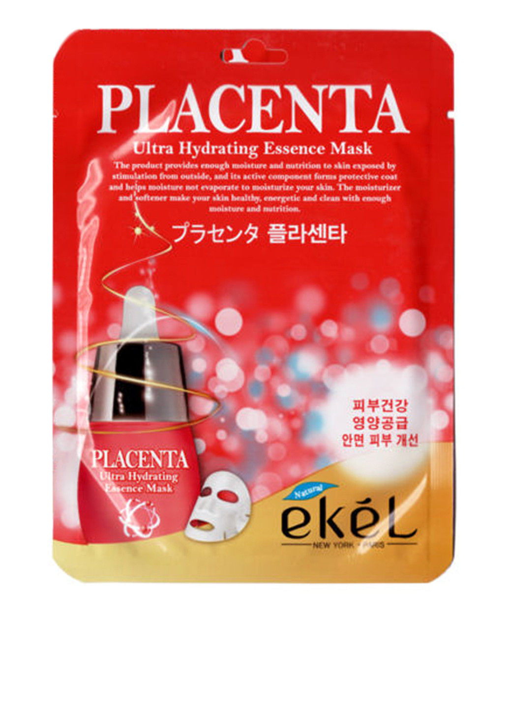 Антивозрастная тканевая маска с плацентой Placenta Ultra Hydrating Essence Mask 1 шт. (25 мл) Ekel (83223459)