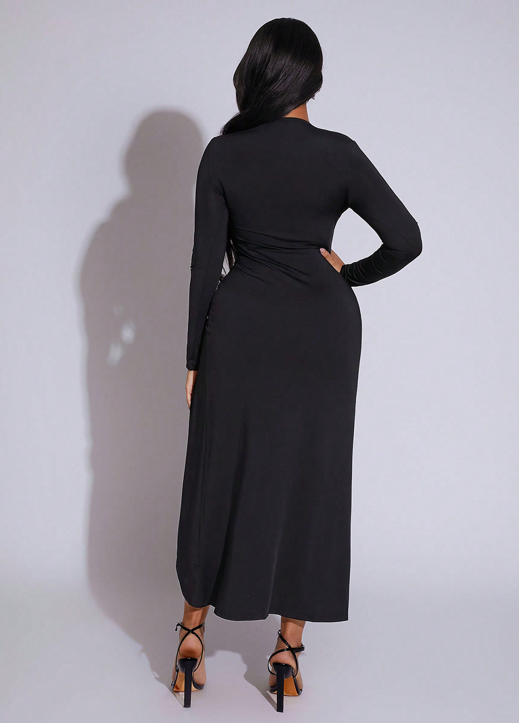 Чорна вечірня сукня SHEIN однотонна