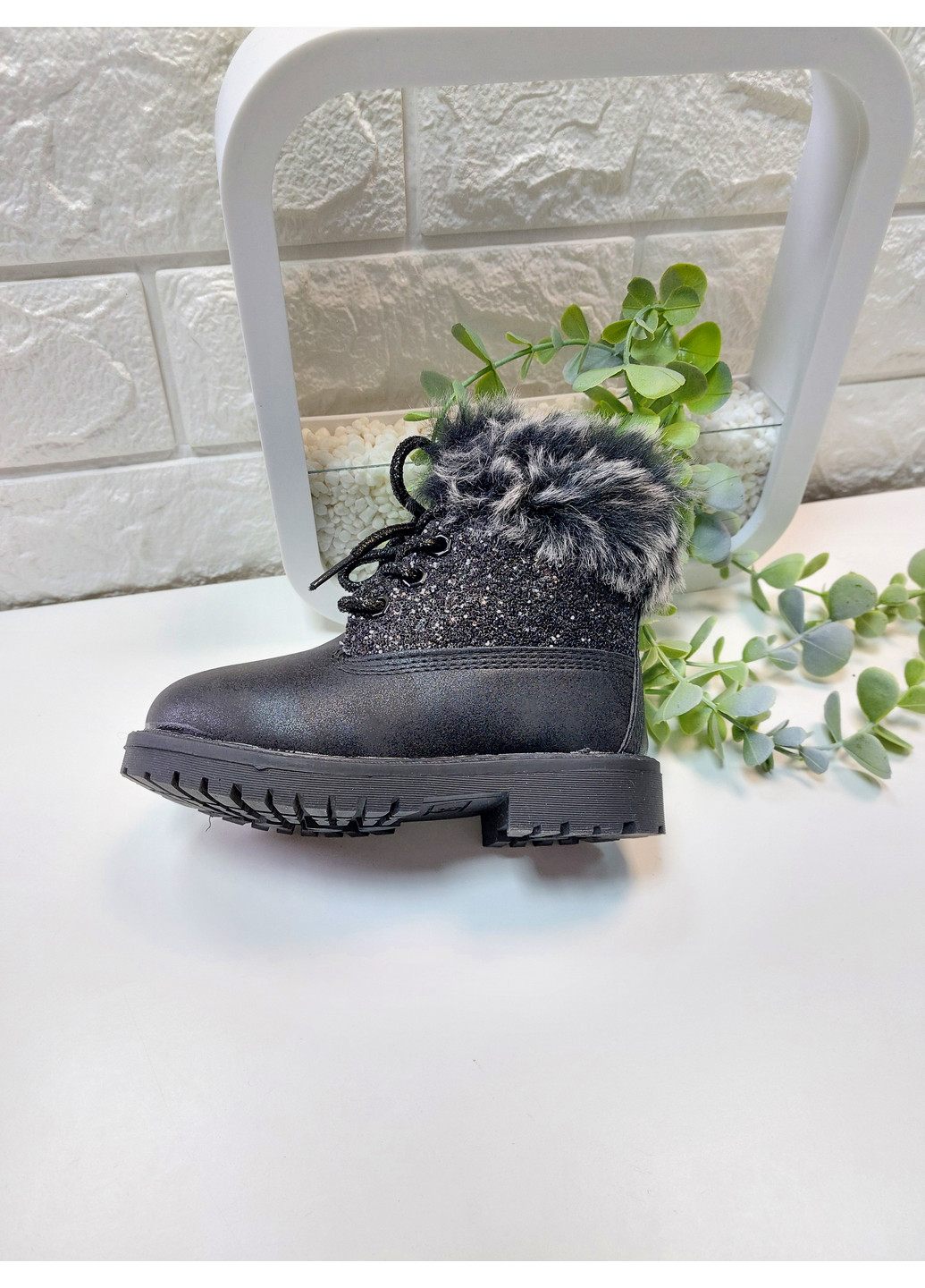 Черные кэжуал зимние ботинки для девочки No Brand