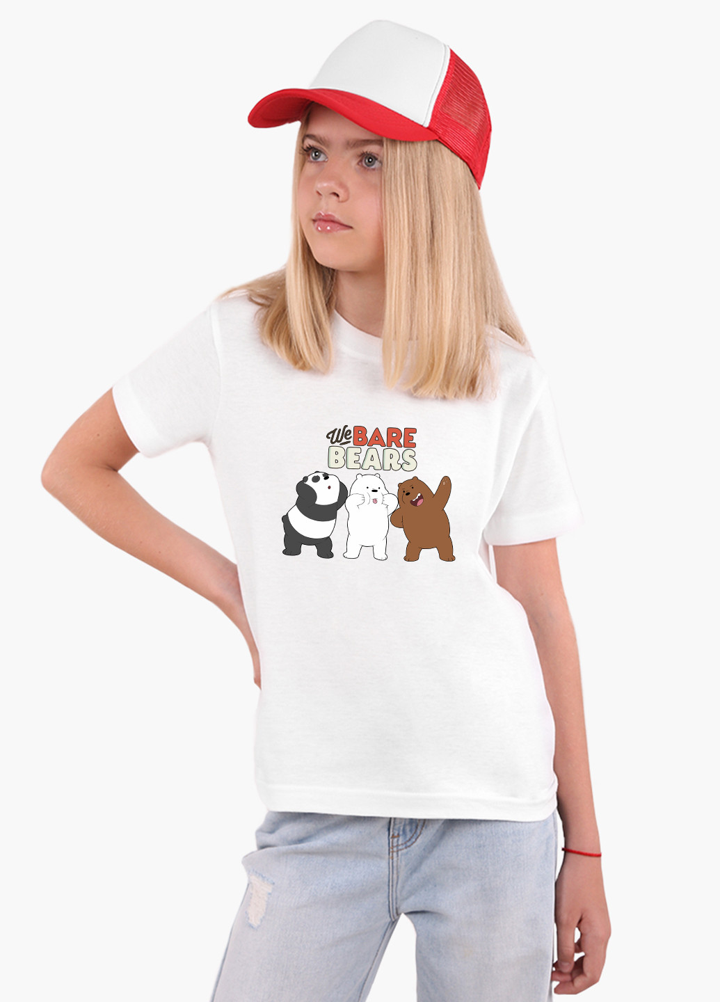 Белая демисезонная футболка детская вся правда о медведях (we bare bears) белый (9224-2667) 164 см MobiPrint