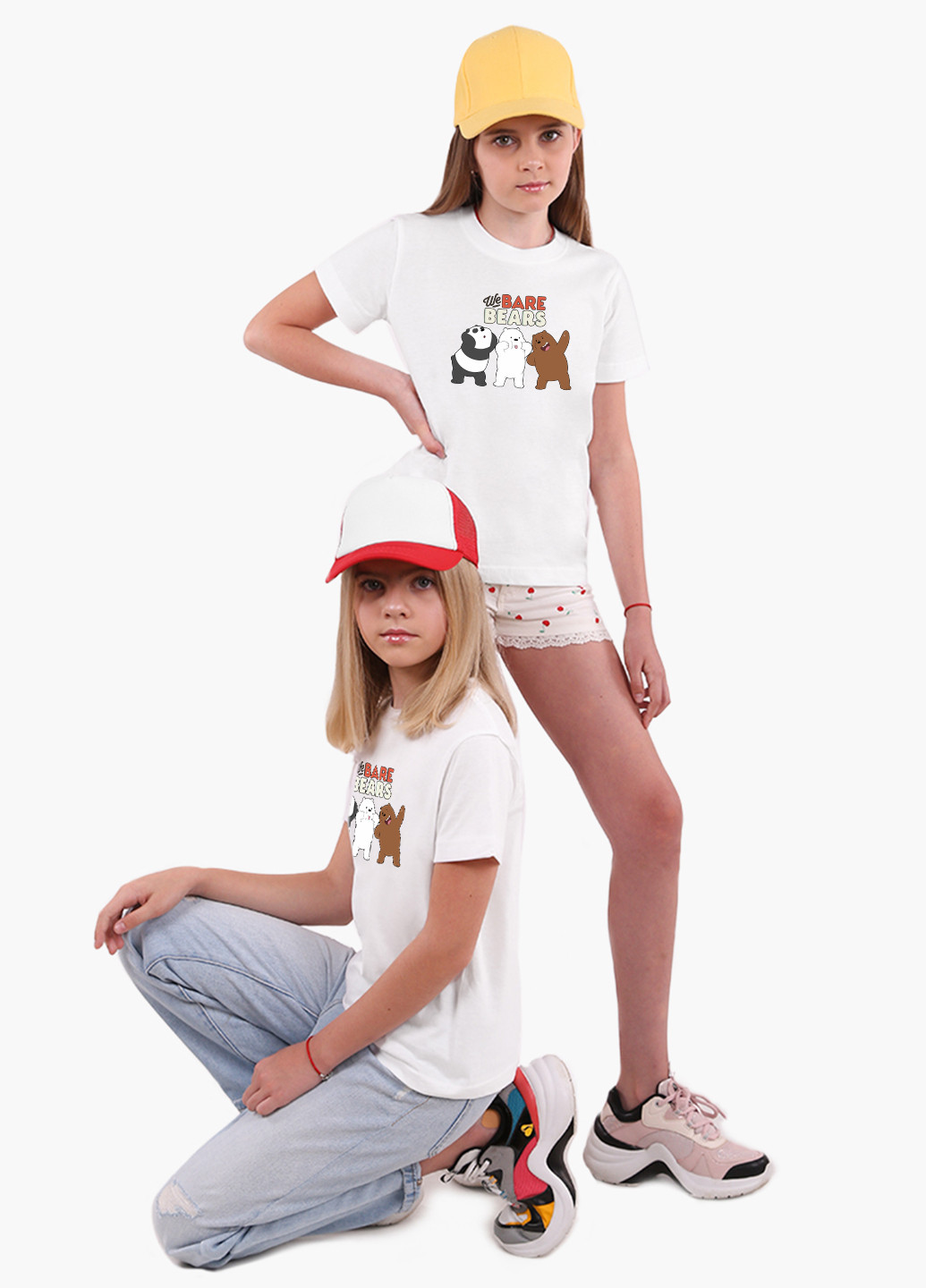 Белая демисезонная футболка детская вся правда о медведях (we bare bears) белый (9224-2667) 164 см MobiPrint