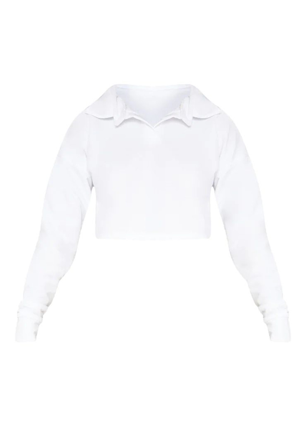Белая женская футболка-поло PrettyLittleThing однотонная