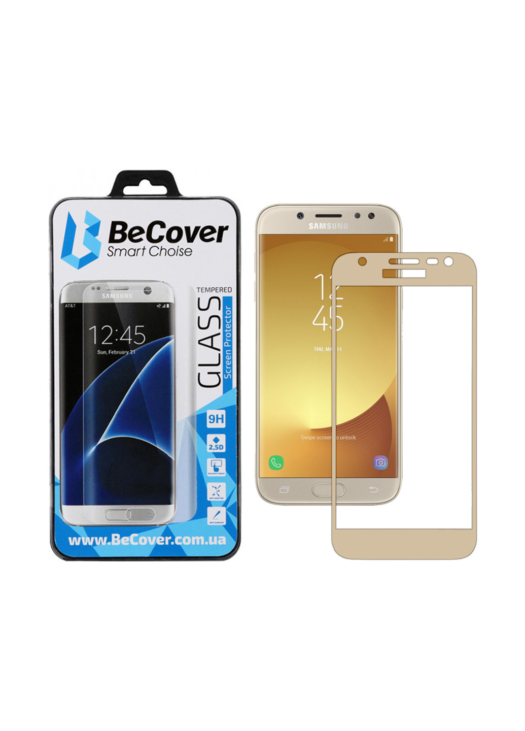 Защитное стекло BeCover для Samsung Galaxy J3 2017 J330 Gold (701827) (140480946)