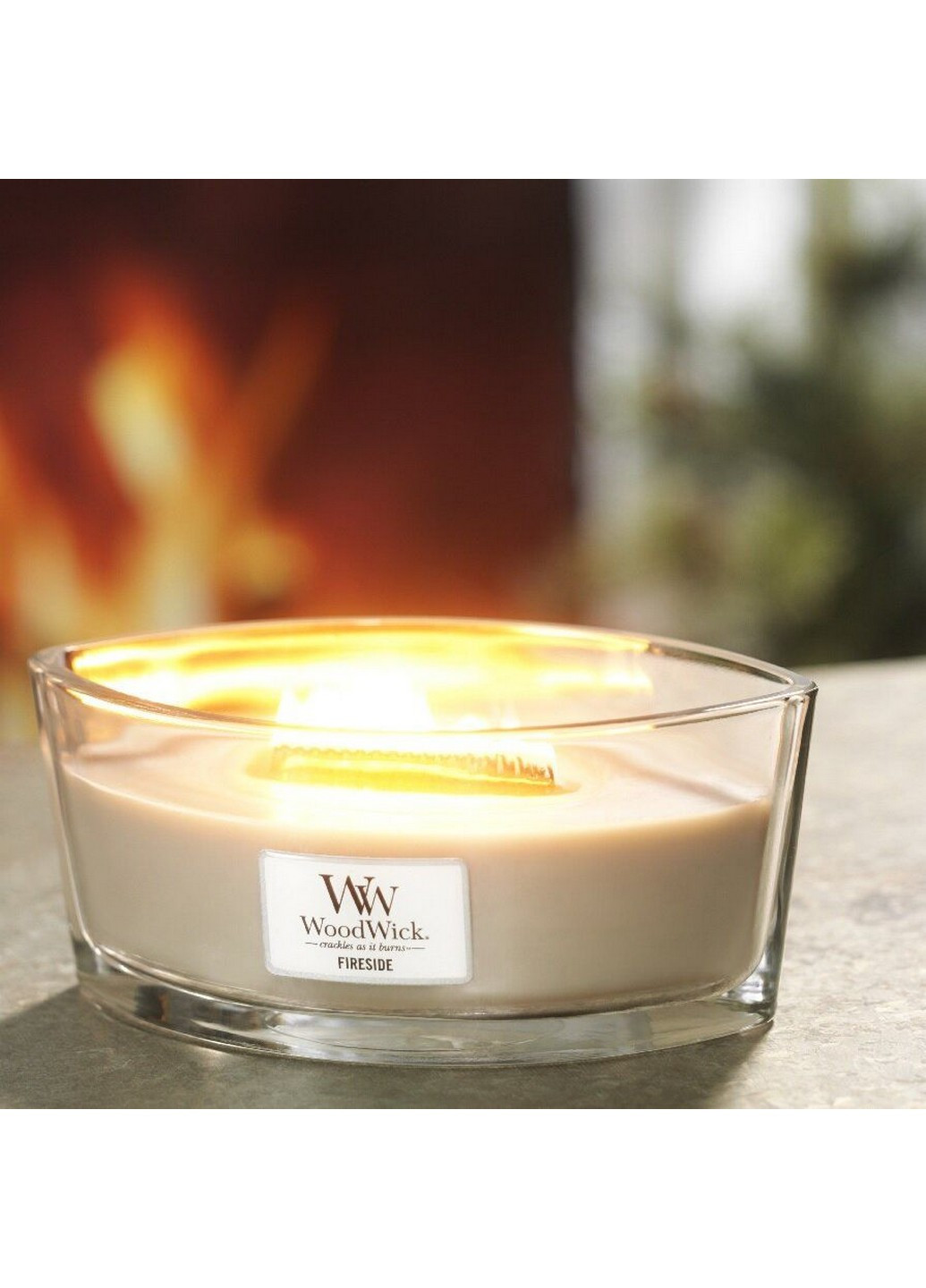 Ароматическая свеча в стекле Ellipse Fireside 453 г (76106E) WoodWick (227513944)