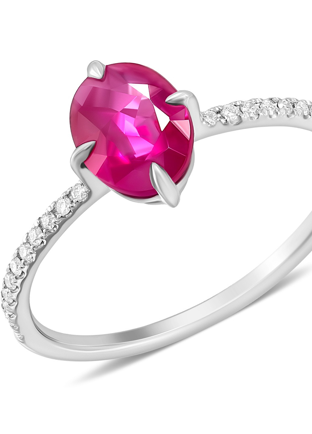 Кольцо с овальным рубином и бриллиантами Zarina (254253757)