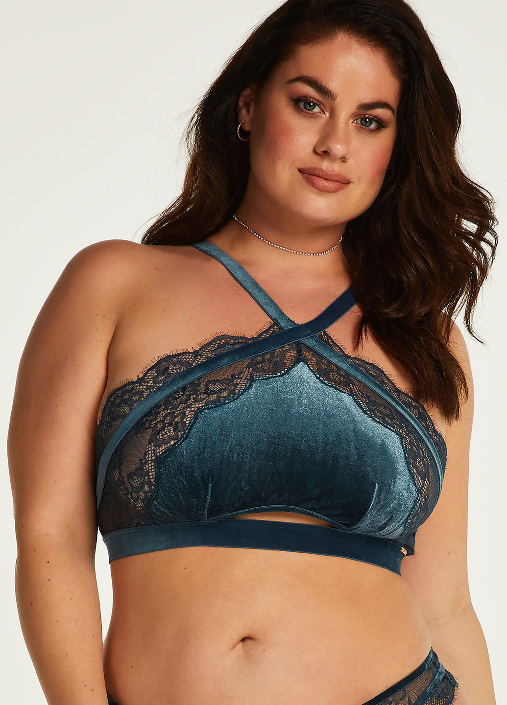 Зелёный топ бюстгальтер Hunkemoller без косточек полиэстер