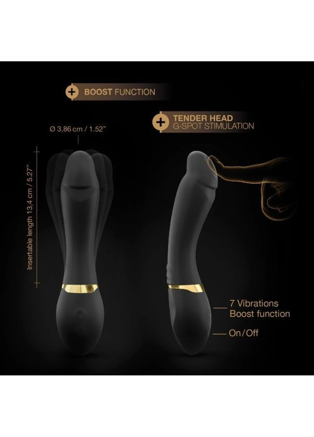 Вибратор Tender Spot с гибким стволом и мягким кончиком, с турборежимом Dorcel (254734371)