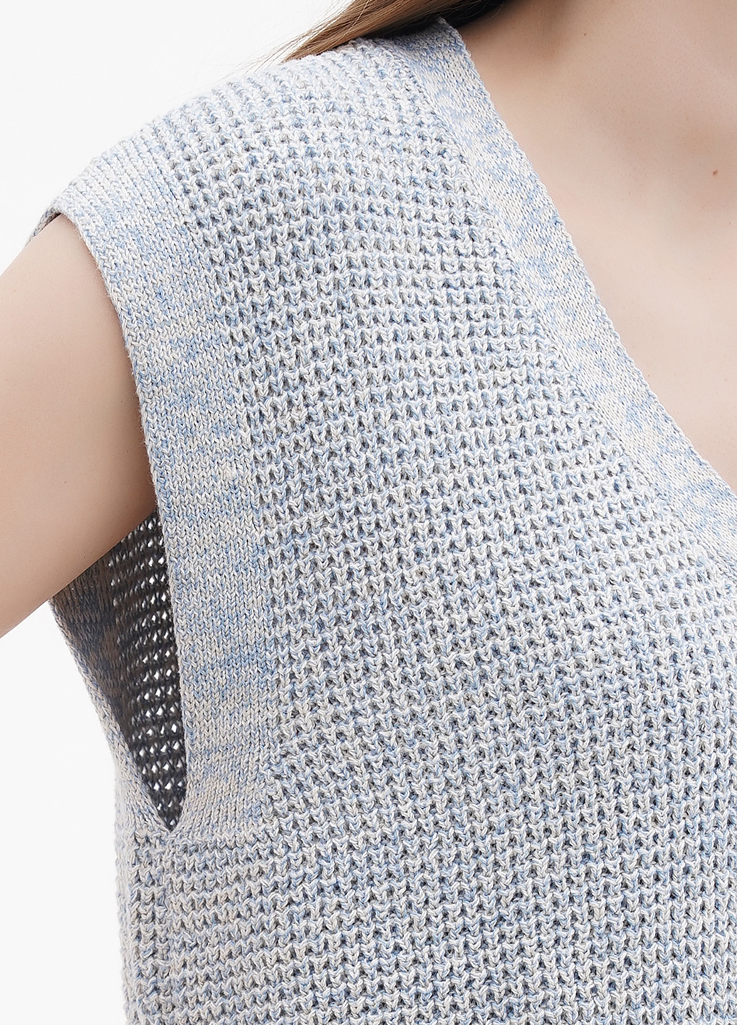 Блакитна кежуал сукня сукня светр Comma меланжева