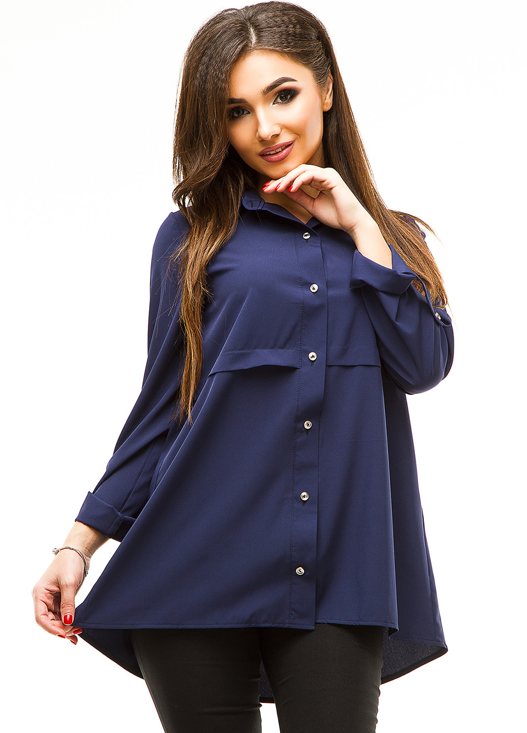 Темно-синяя кэжуал рубашка Lady Style