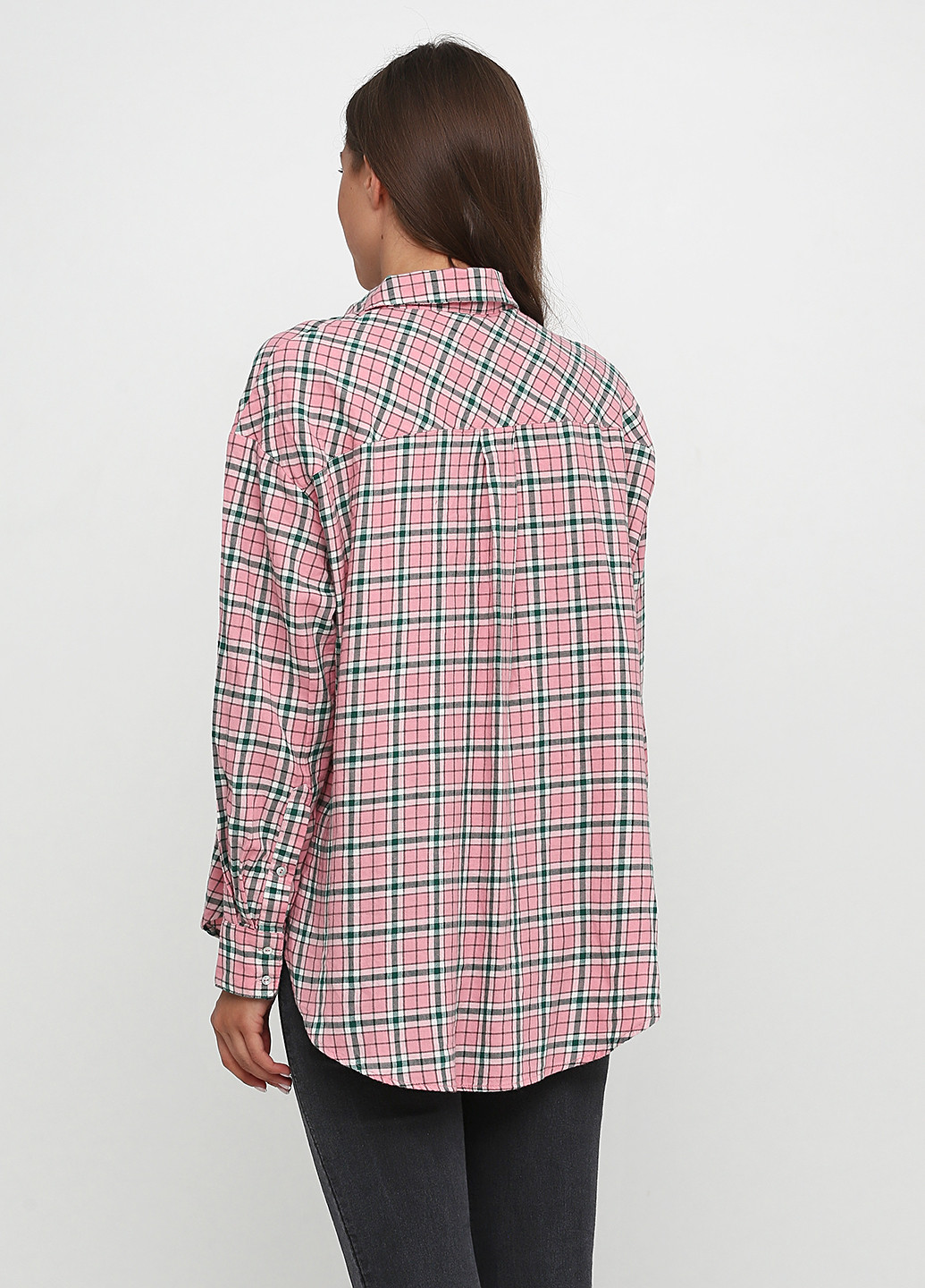 Розовая кэжуал рубашка в клетку H&M