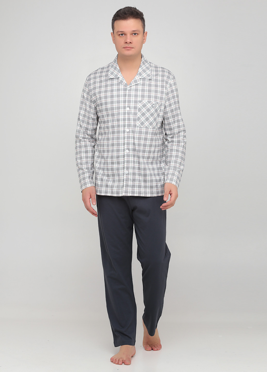 Серый демисезонный комплект (рубашка, брюки) Calida