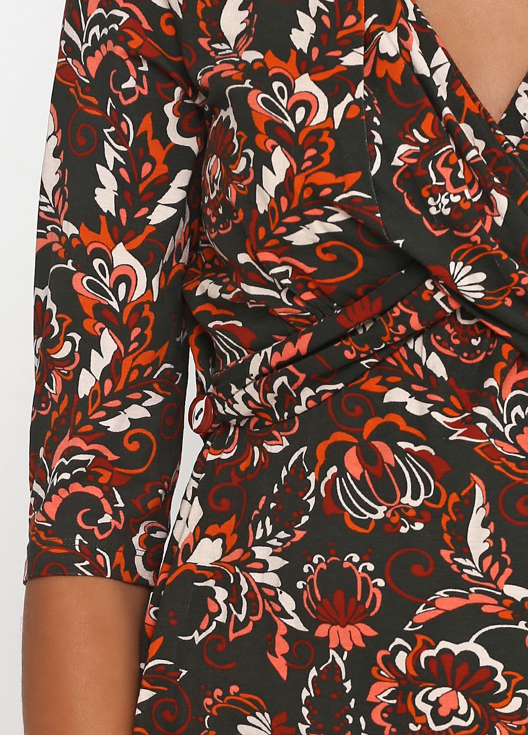 Коричневая блуза на запах No Brand