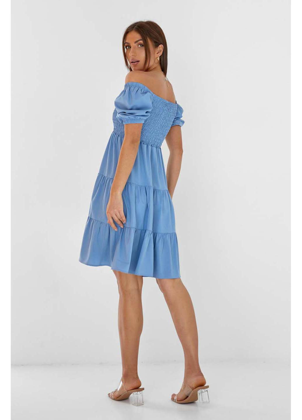 Голубое кэжуал платье SL-Fashion