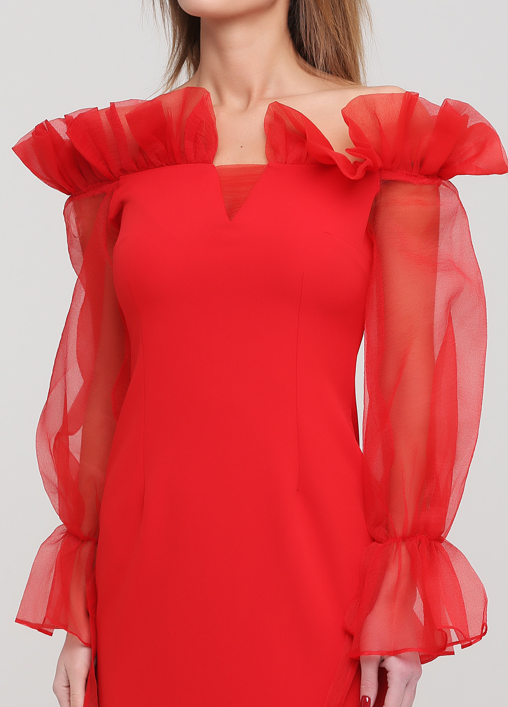 Червона кежуал сукня футляр, з відкритими плечима Arizona однотонна