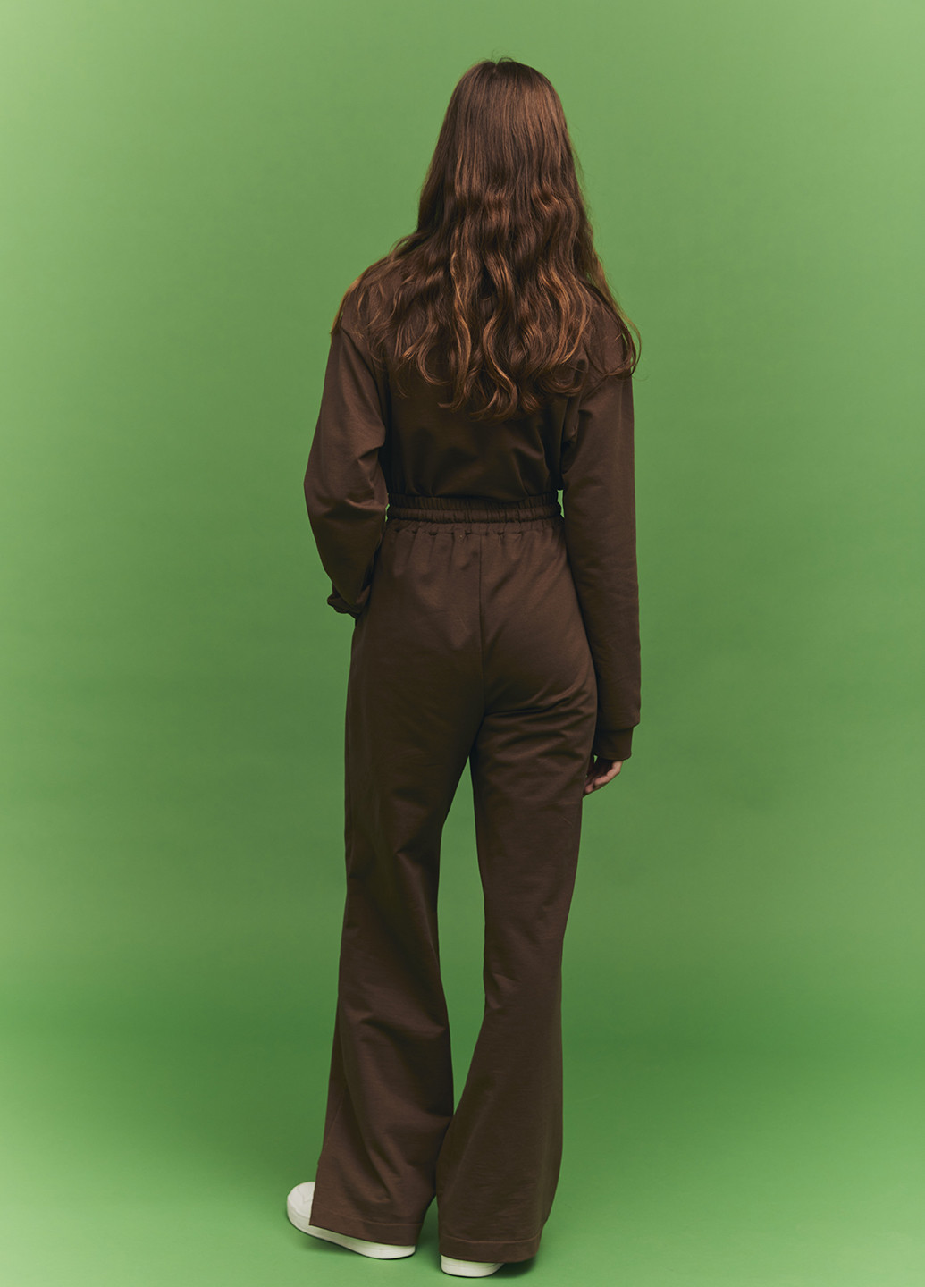 Коричневая женская футболка-джемпер поло с длинными рукавами и рубашечным воротником KASTA design однотонная