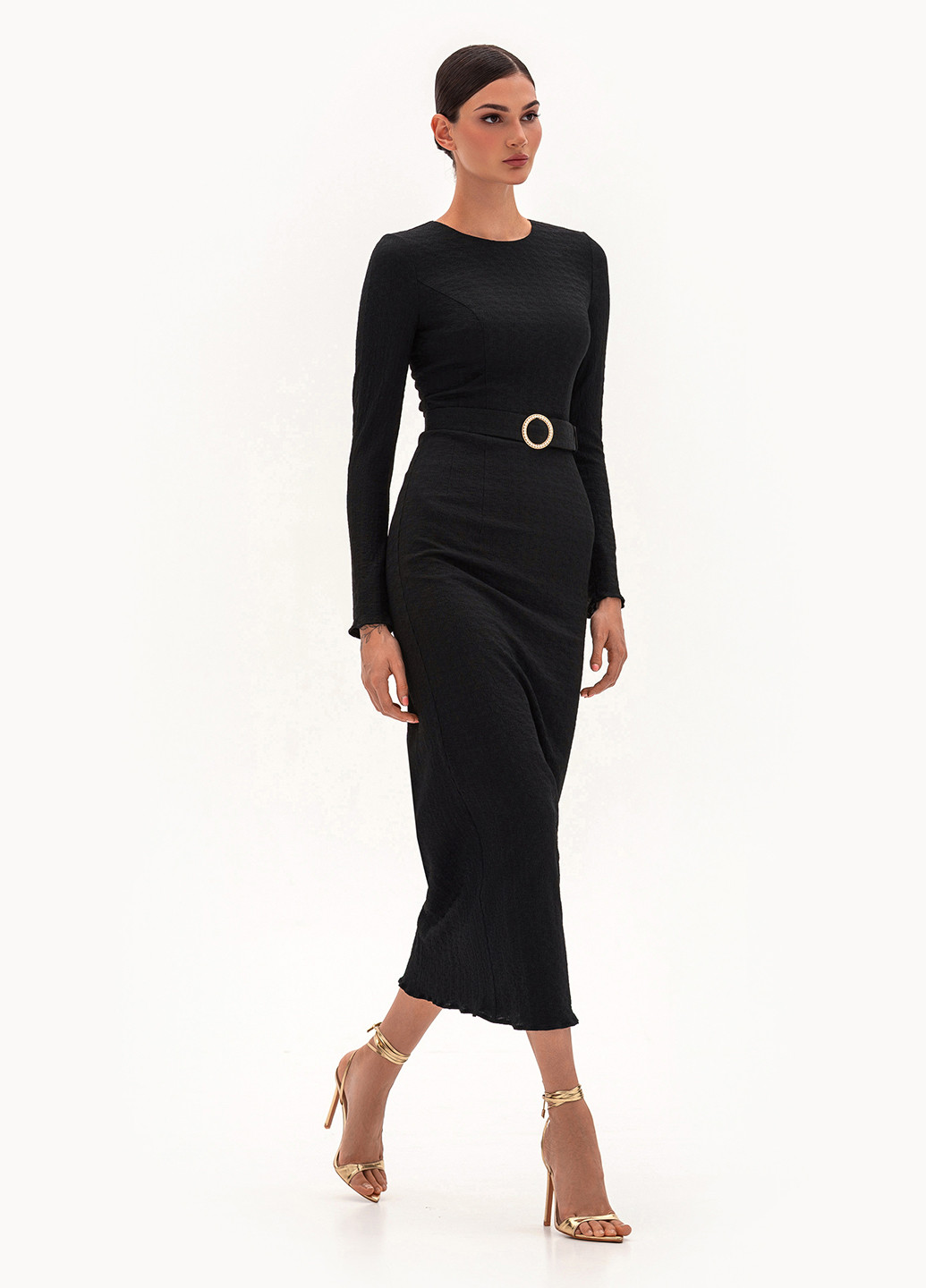 Черное кэжуал платье футляр BGL однотонное