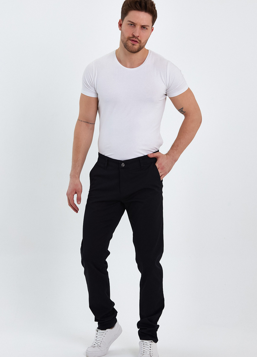 Черные кэжуал демисезонные чиносы брюки Trend Collection