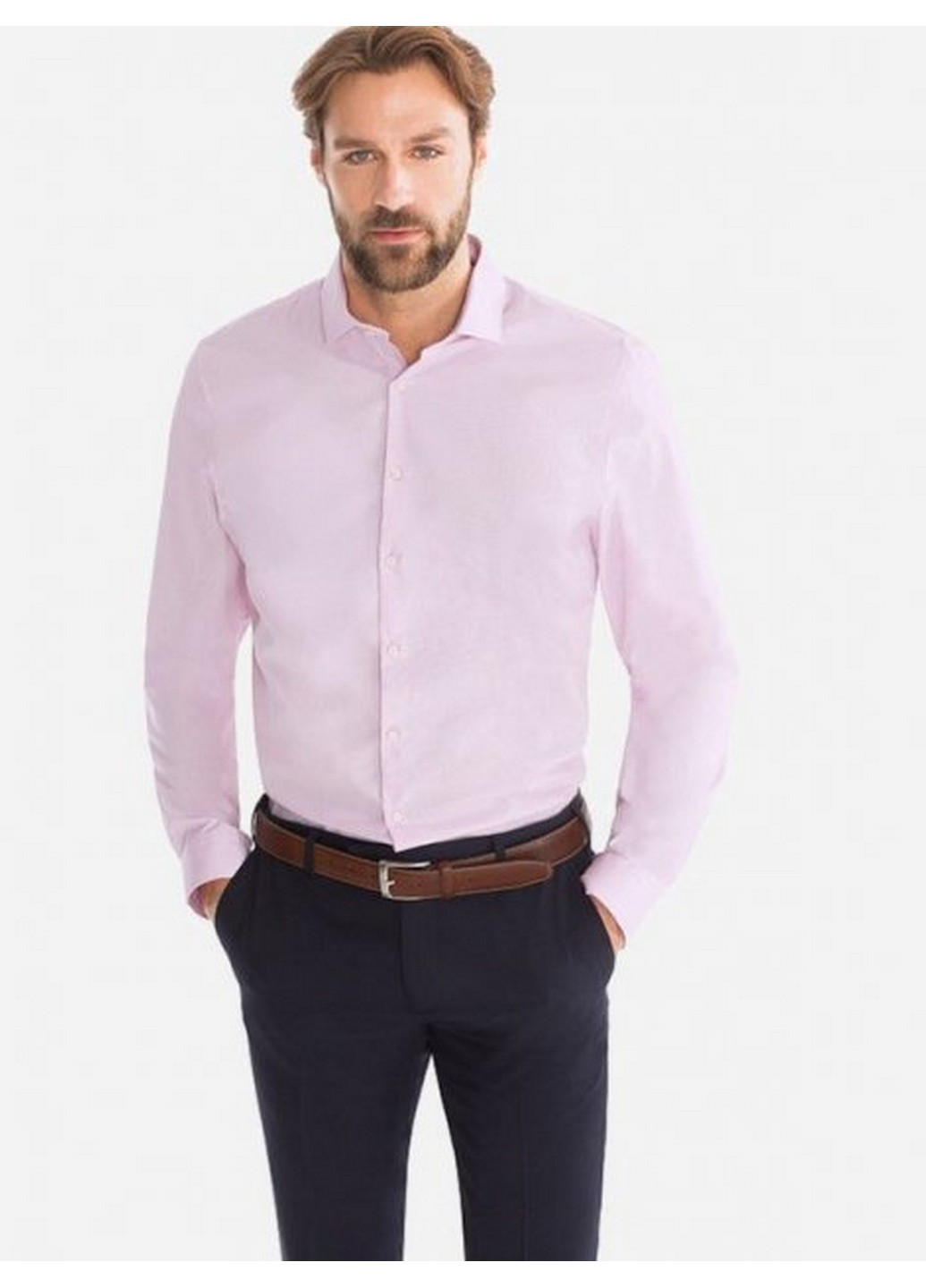 Светло-розовая рубашка однотонная C&A