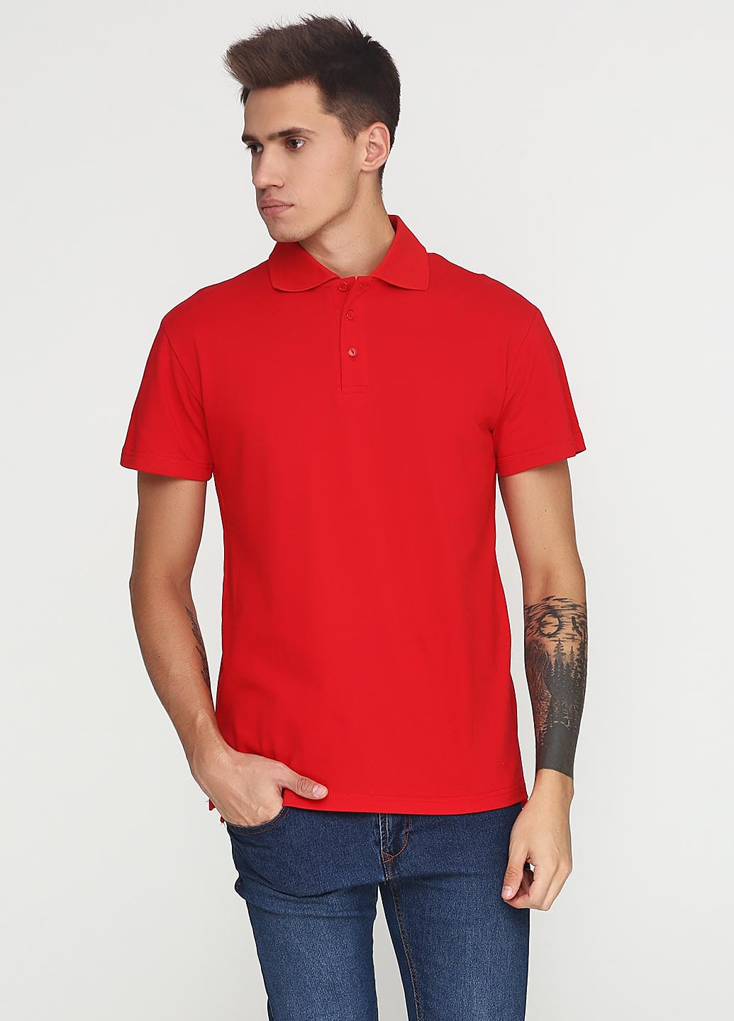 Красная футболка-поло для мужчин Tryapos однотонная