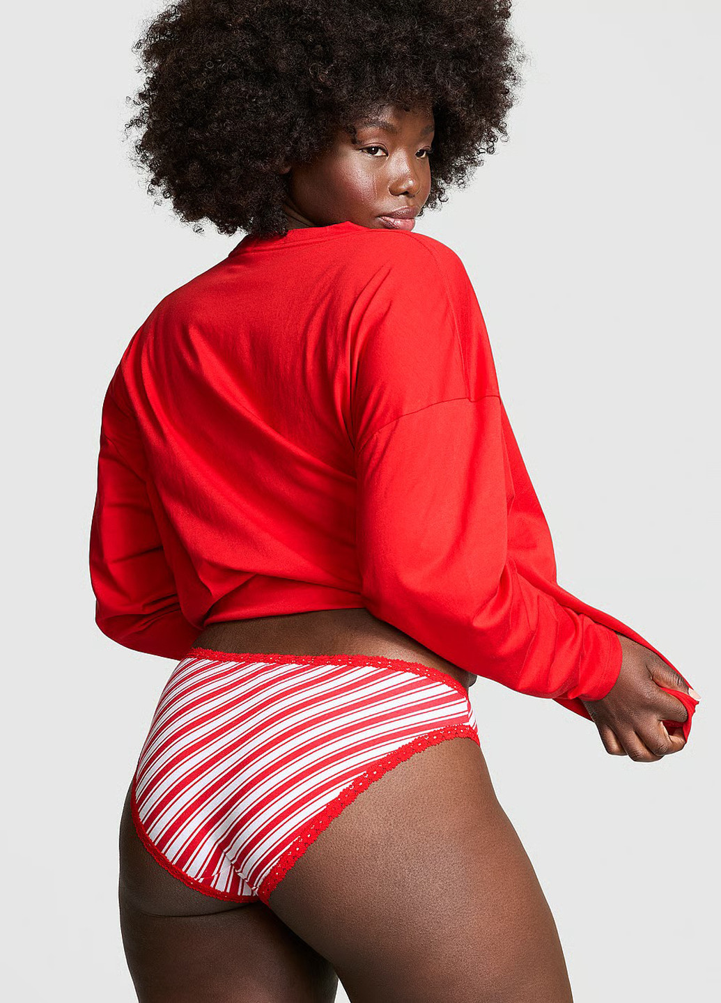 Красный демисезонный комплект (лонгслив, трусики) Victoria's Secret