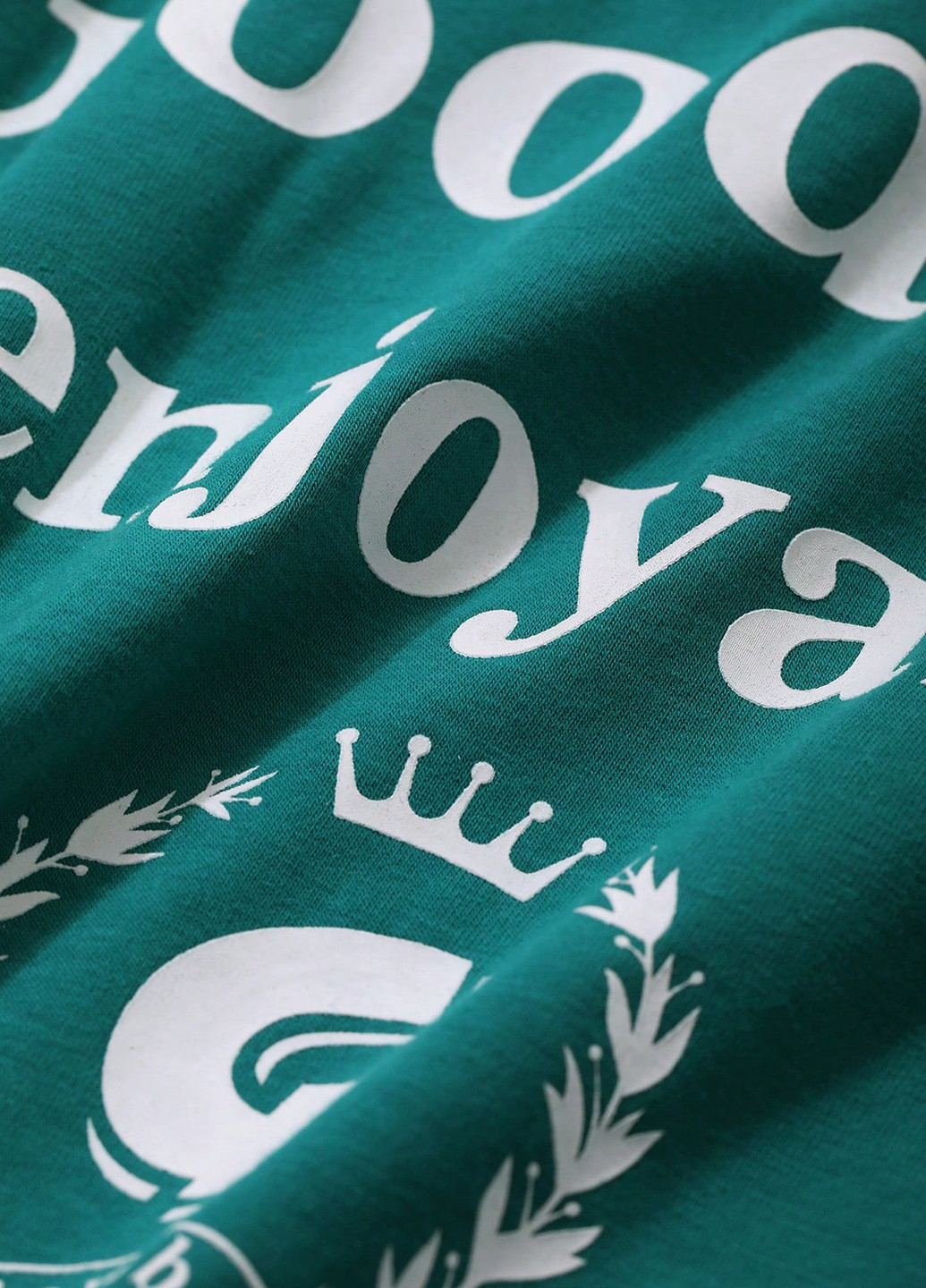 Зеленое домашнее платье платье-футболка SHEIN с надписью