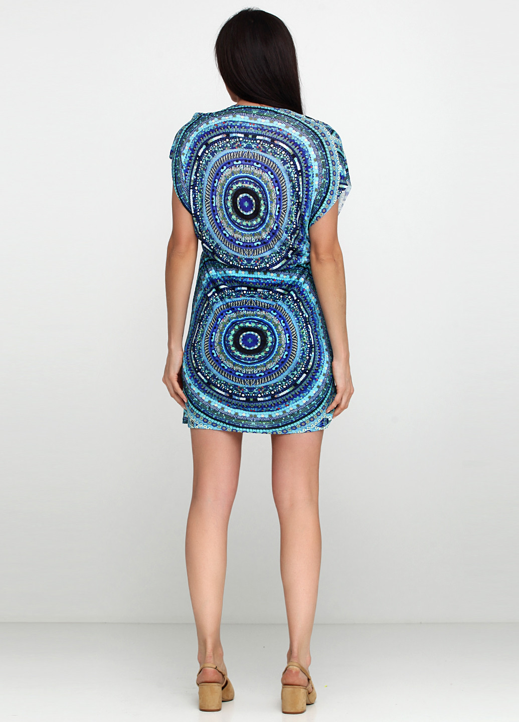 Синее кэжуал платье Desigual с абстрактным узором