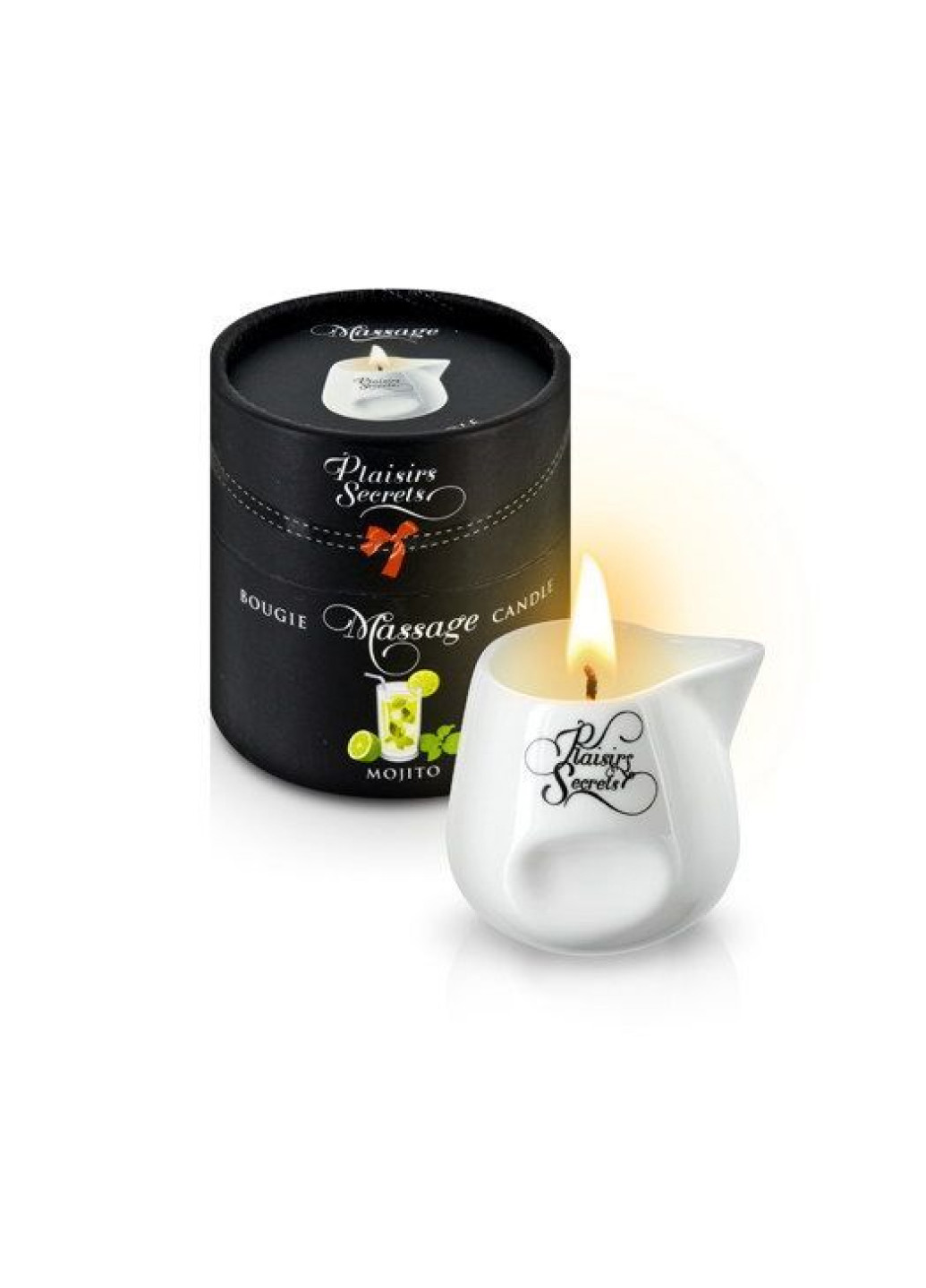 Масажна свічка Mojito (80 мл) подарункова упаковка, керамічна посудина Plaisirs Secrets (252022265)