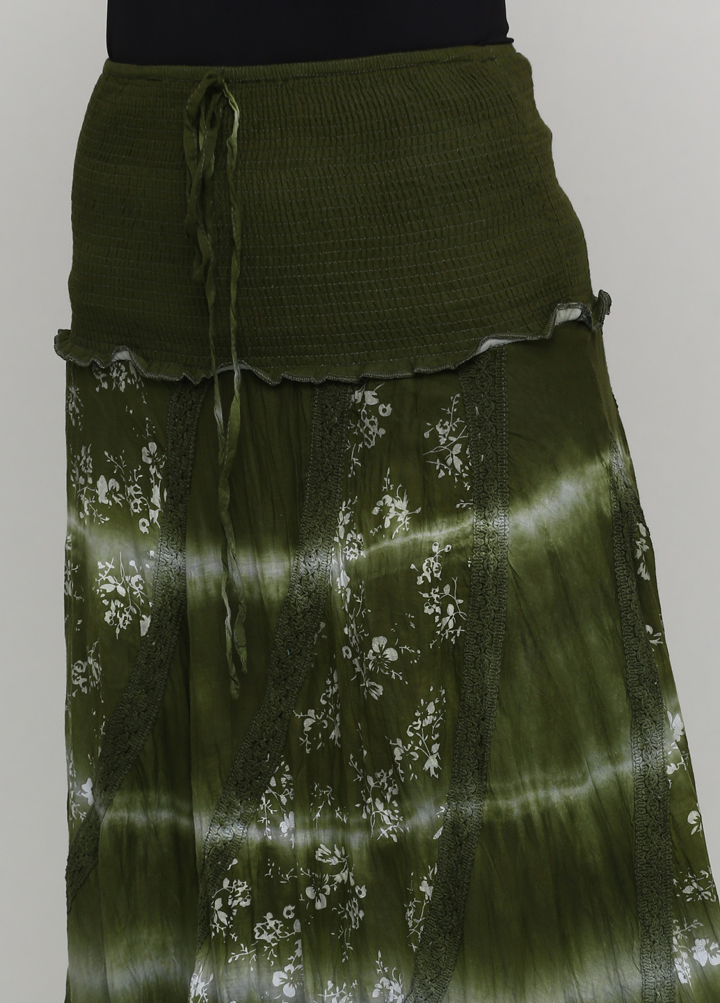 Зеленая кэжуал цветочной расцветки юбка Bong Wah клешированная