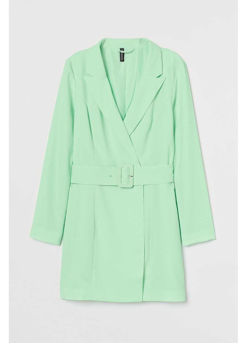 Салатовое деловое платье-пиджак H&M однотонное