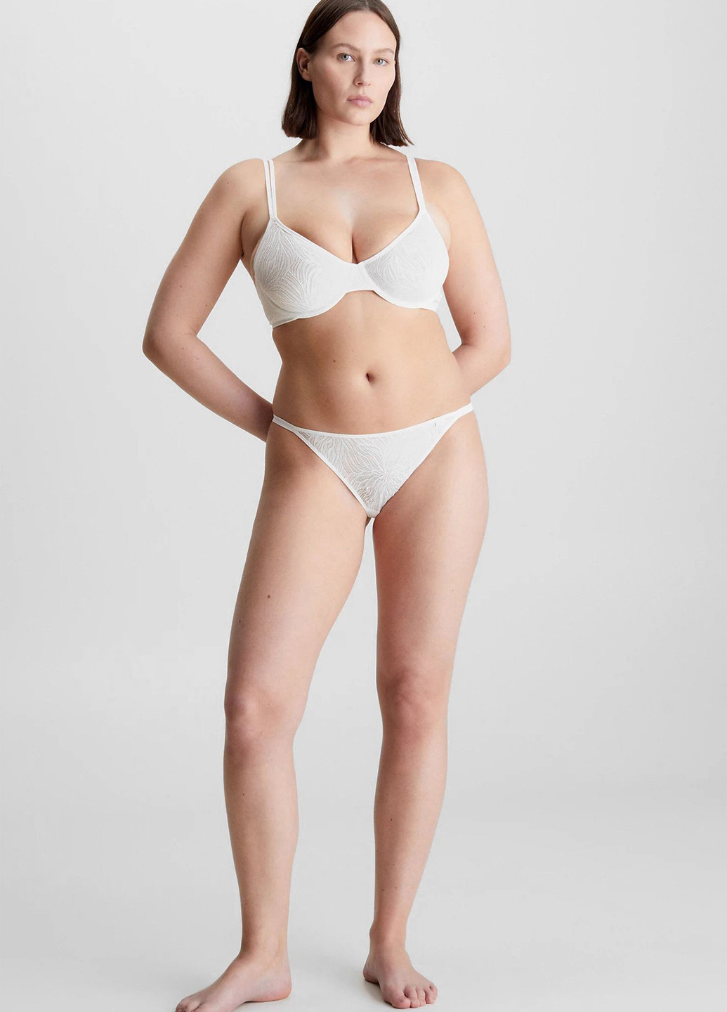 Білий балконет бюстгальтер Calvin Klein з кісточками поліамід