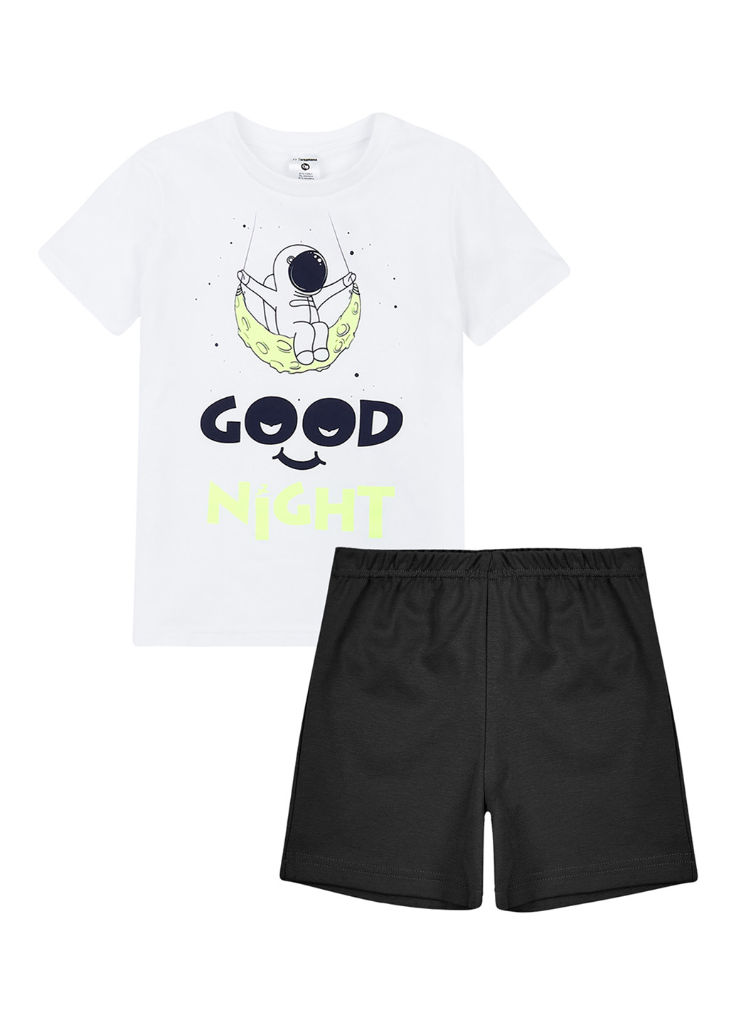 Черно-белая всесезон пижама (футболка, шорты) футболка + шорты Garnamama