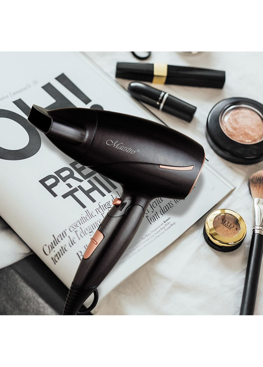 Дорожній фен для волосся MR-209 1600 Вт сірий Maestro (253854125)