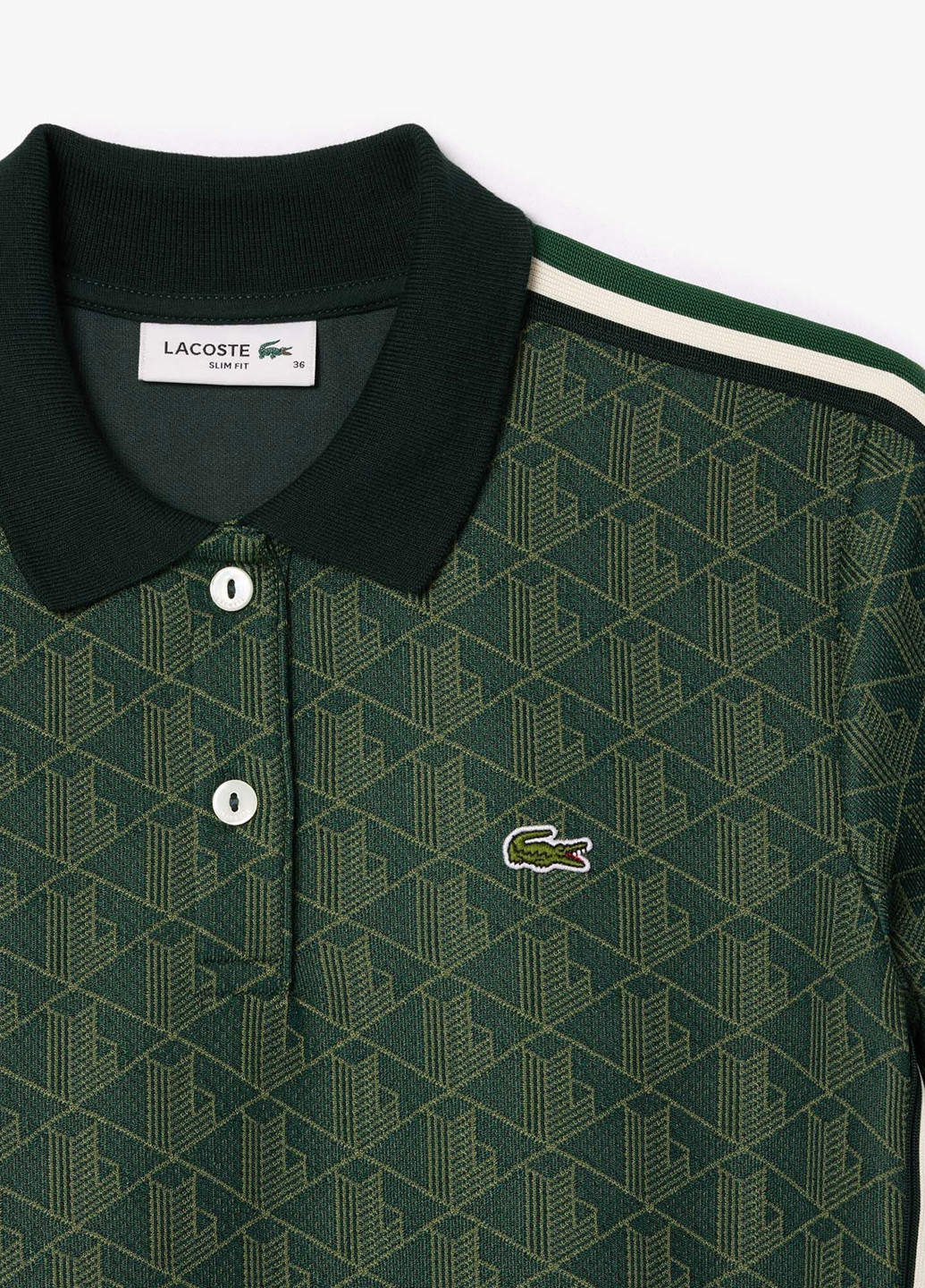 Зелена коктейльна сукня поло Lacoste з абстрактним візерунком