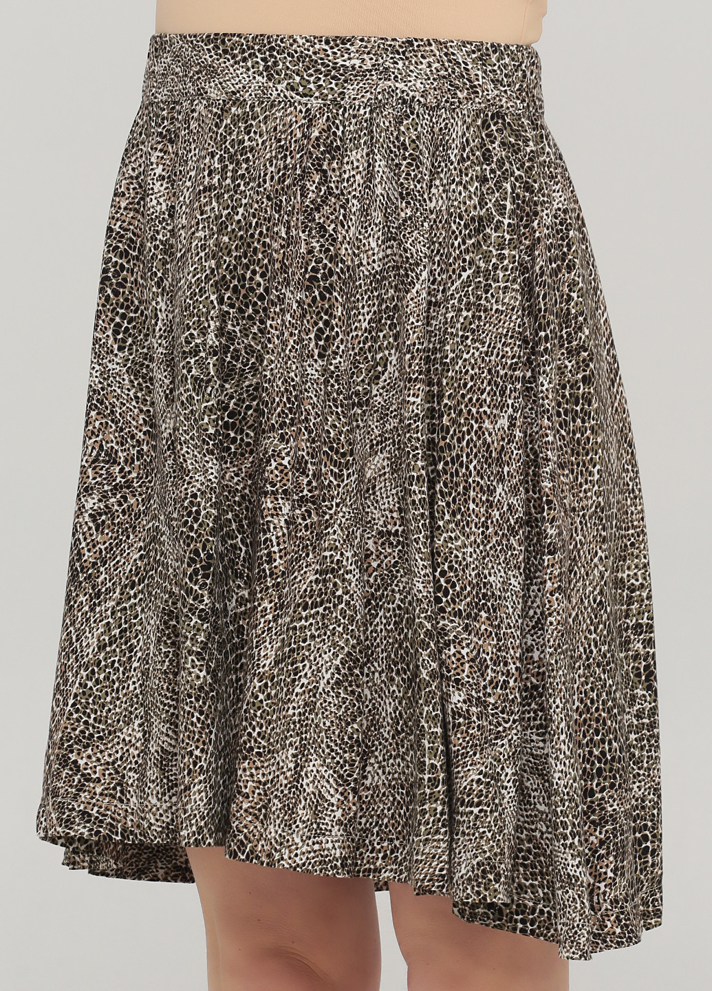 Бежевая кэжуал леопардовая юбка Vero Moda клешированная