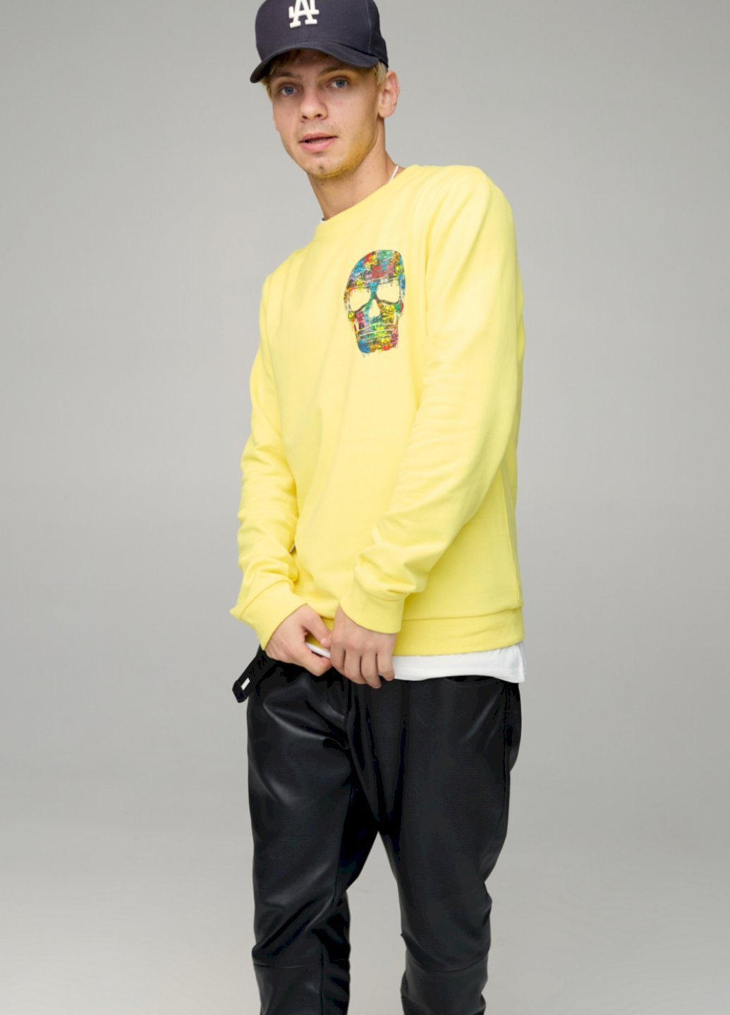 Жовтий свитшот мужской basic /no flis/ YAPPI малюнок (254557699)