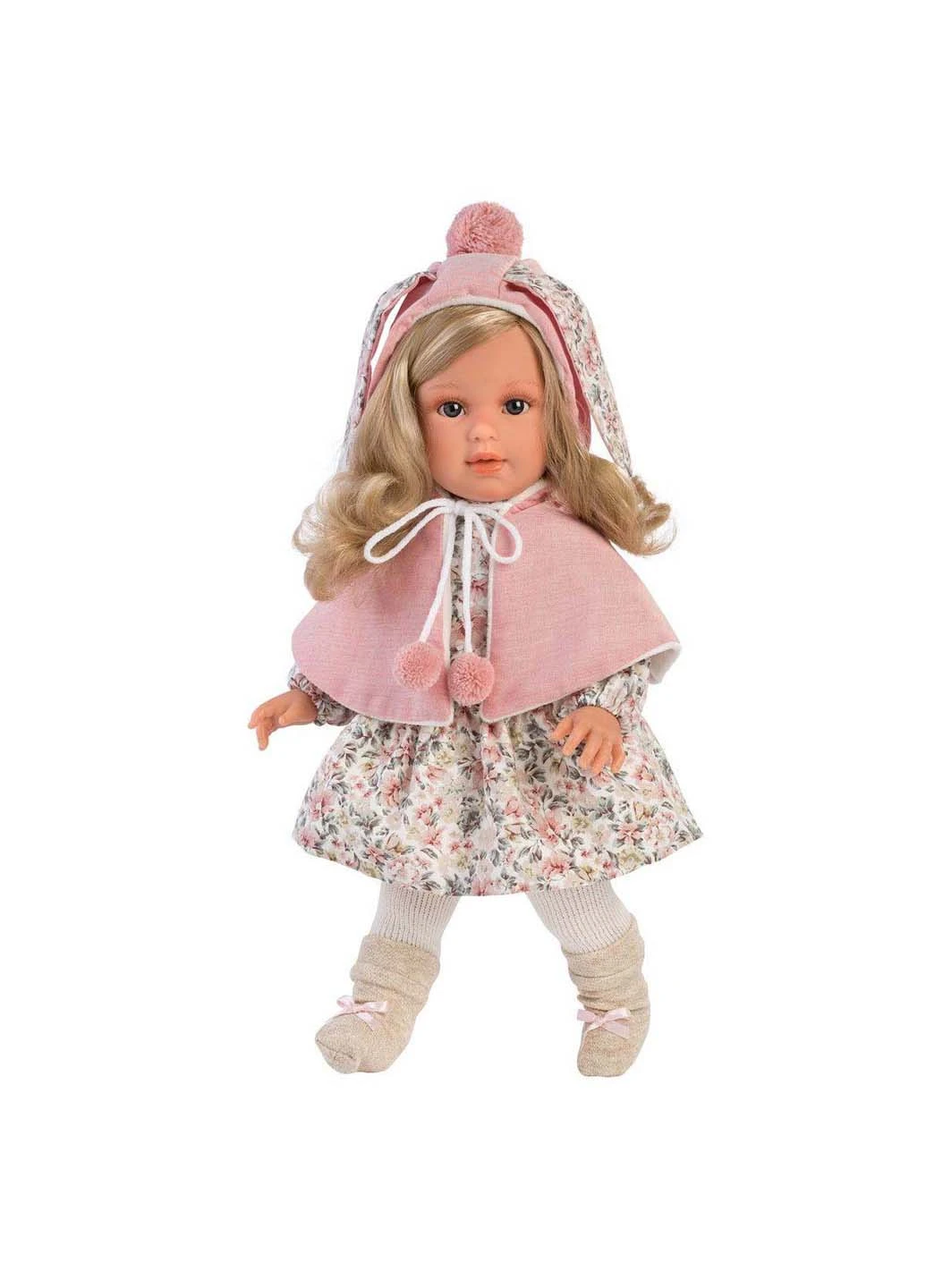 Лялька блондинка з рожевим капюшоном 40 см Llorens (255429678)