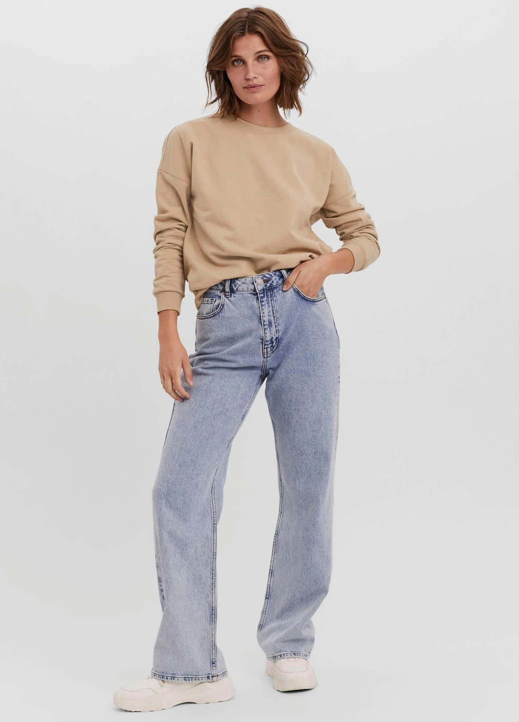 Бежевый свитшот Vero Moda однотонный (245183741)