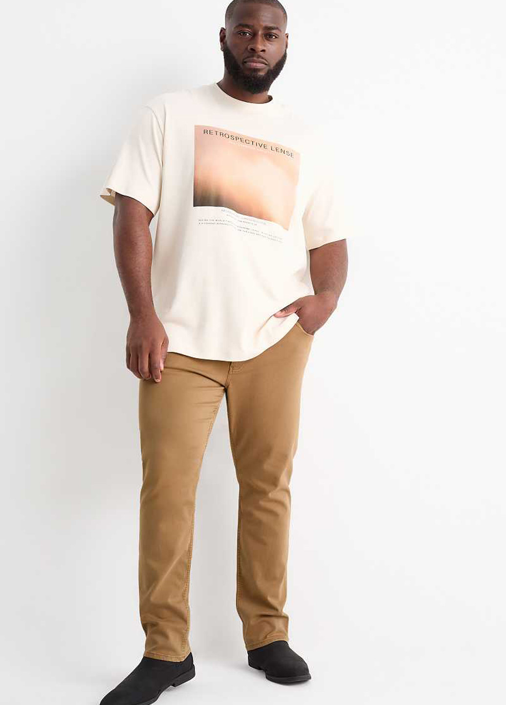 Светло-коричневые демисезонные зауженные джинсы C&A