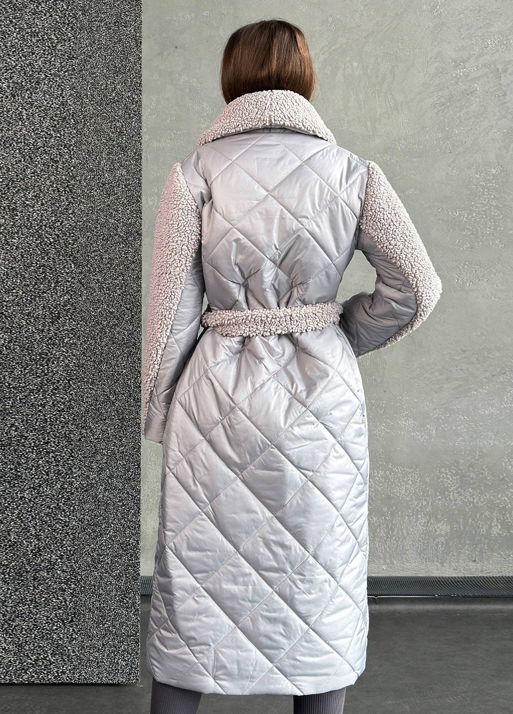 Серая зимняя куртка куртка-пальто No Brand