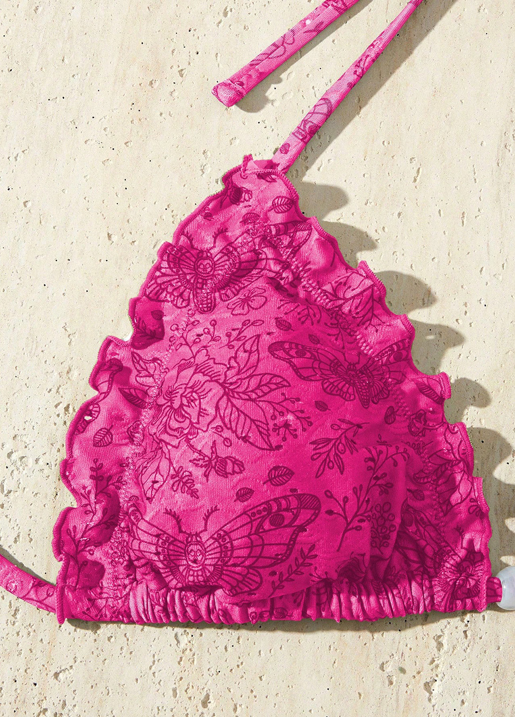 Фуксиновый летний купальник (лиф, трусики) бикини, раздельный SHEIN