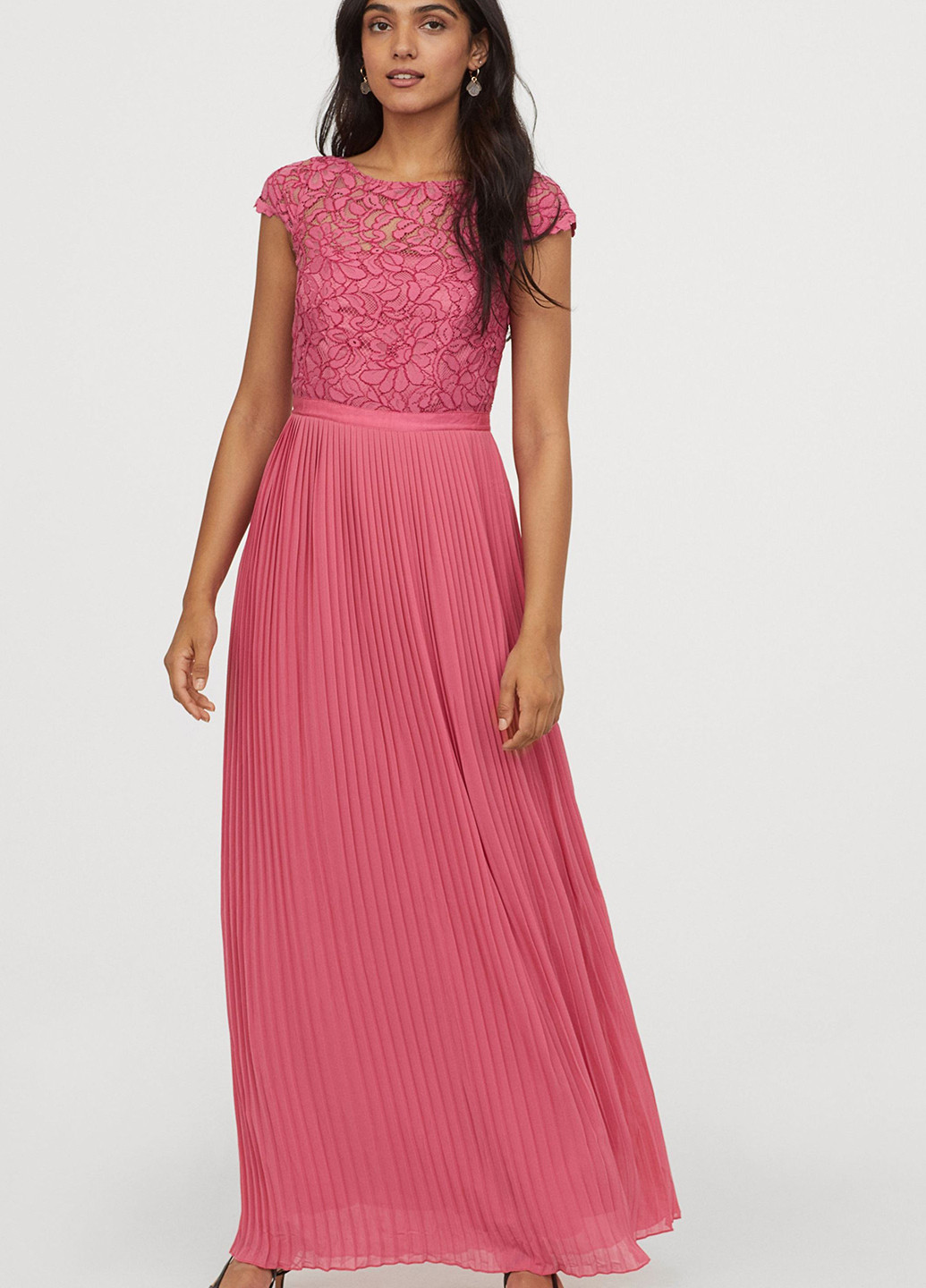 Рожева кежуал сукня плісована H&M однотонна