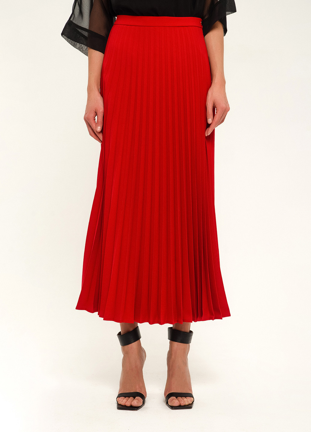 Красная кэжуал однотонная юбка BGL плиссе