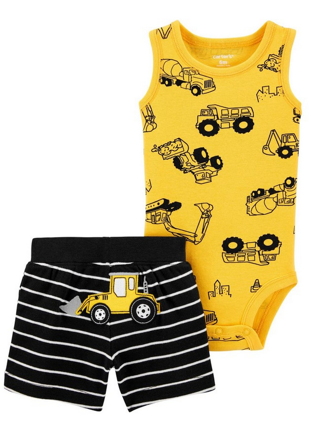 Желтый демисезонный боди-майка и шорты для мальчика Carter's
